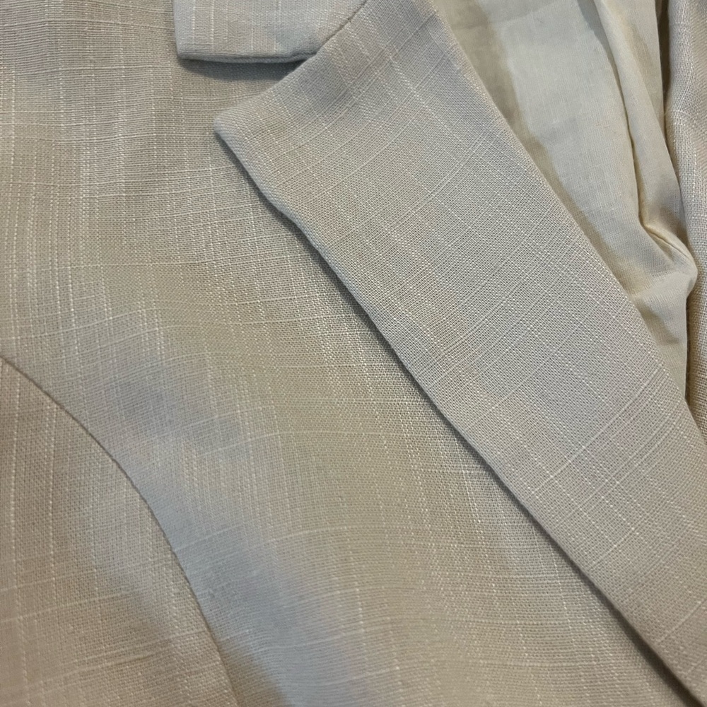 MONN Women's XL Blazer Beige Linen Cotton Brand New Career Jacket Office - Picture 9 of 10